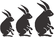 良寛長歌「月の兎」に因みウサギの右向き画像